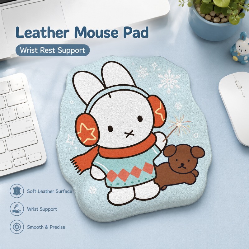 Desk Setup With Tv - Mouse Pad de Couro Anime Miffy