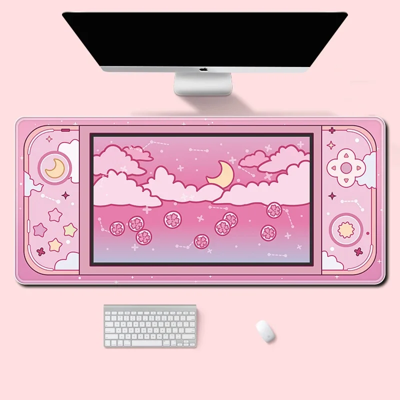 Desk Setup Aesthetic - Lua e estrelas grande tapete de