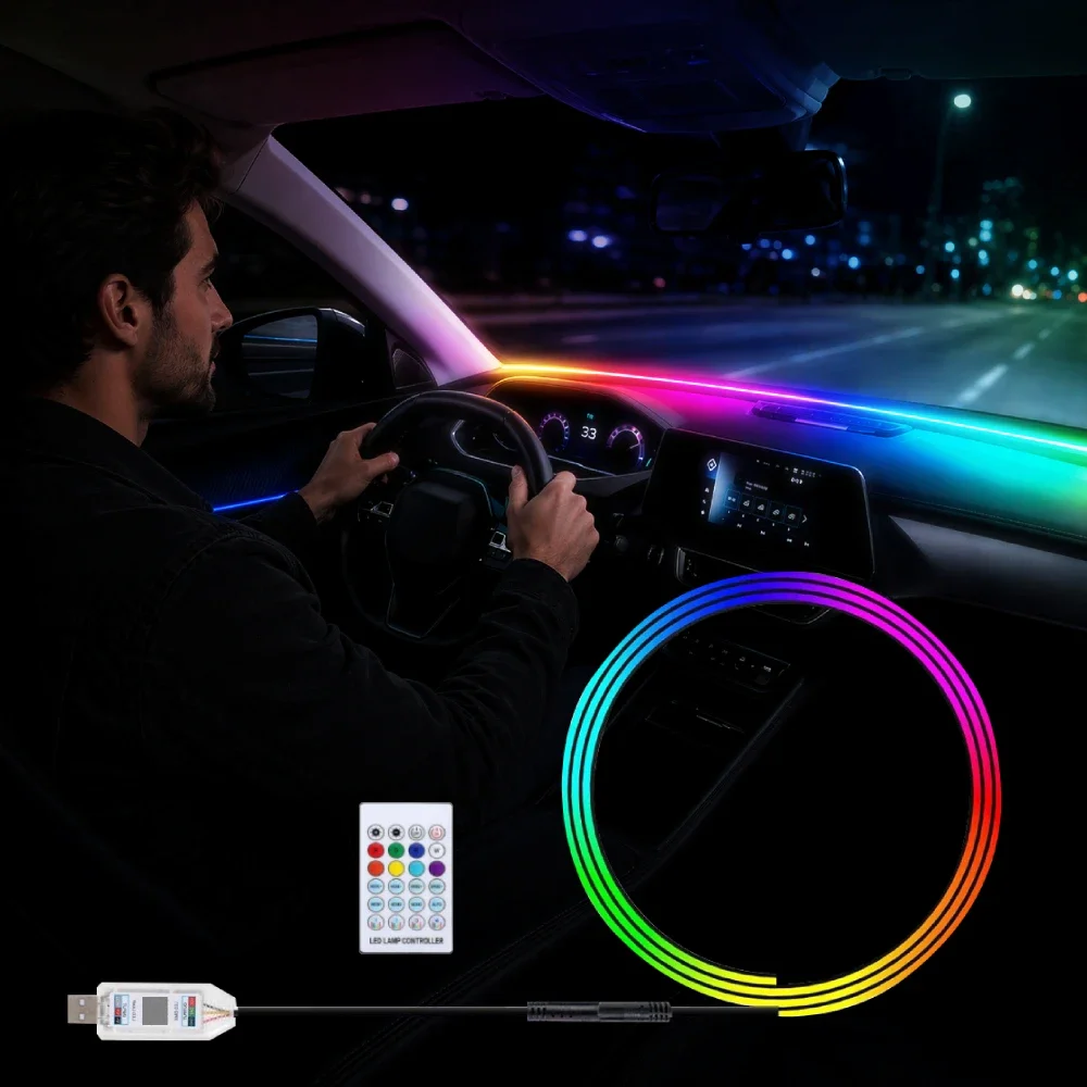 Ambient Light Bar Usb - Faixa de Luz Ambiente para Para-brisa