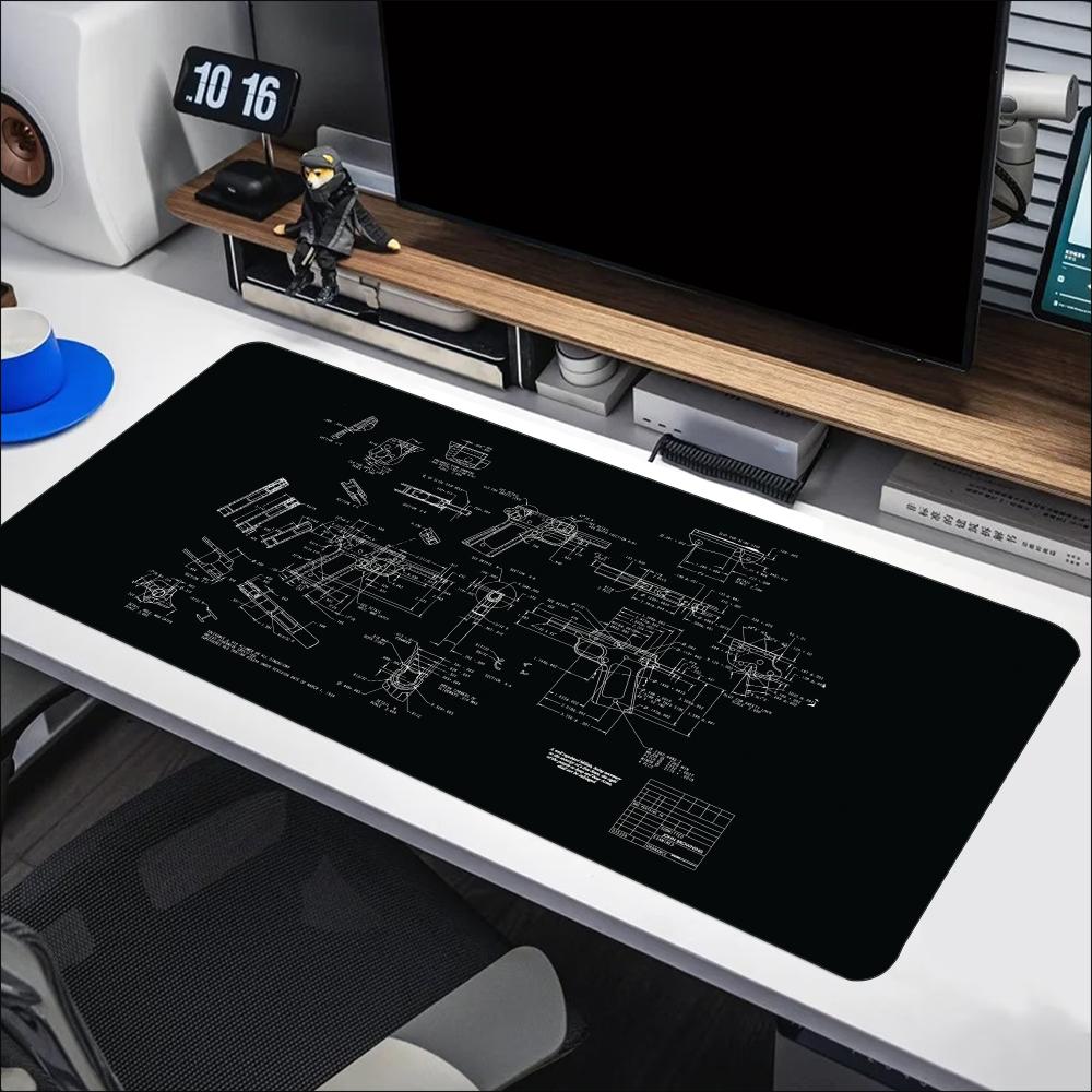 Desk Setup Workspace - Mouse Pad Grande com Estampa de