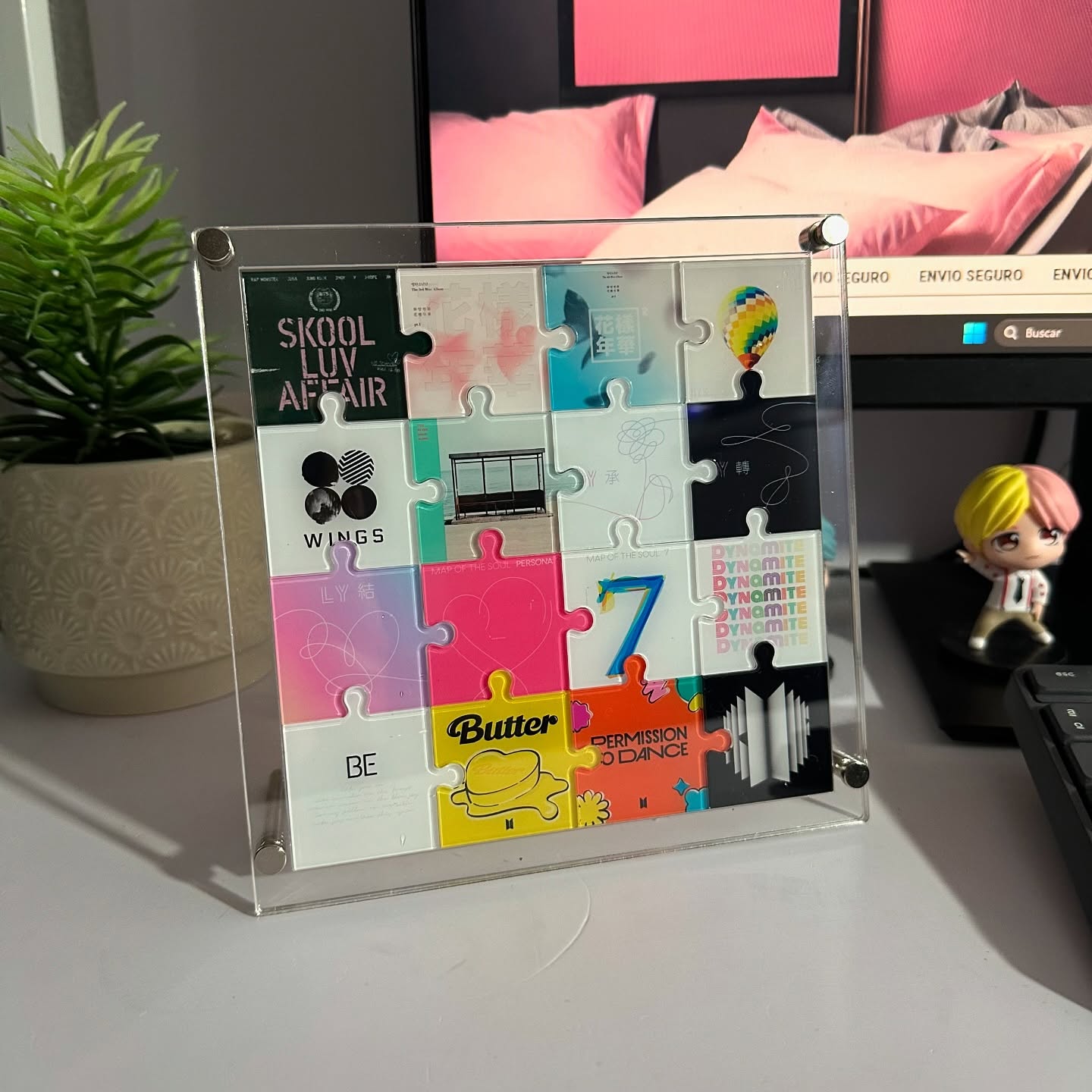 Desk Setup Home - Exibição de quebra-cabeça de acrílico personalizado