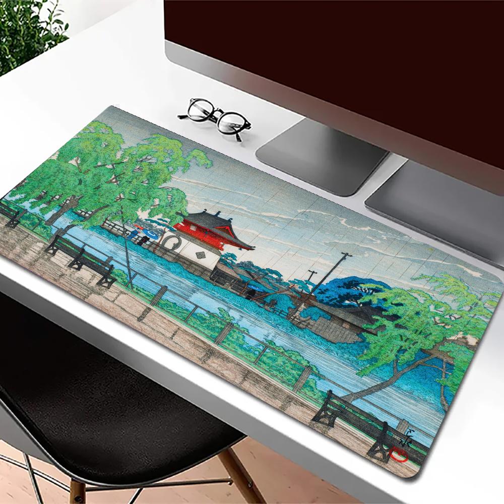 Desk Setup At Office - Mousepad Rain at Pond, Acessórios de