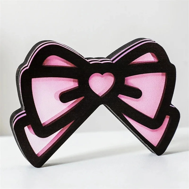 Kawaii rosa acrílico arco moni - Desk Setup Home avaliação e preço