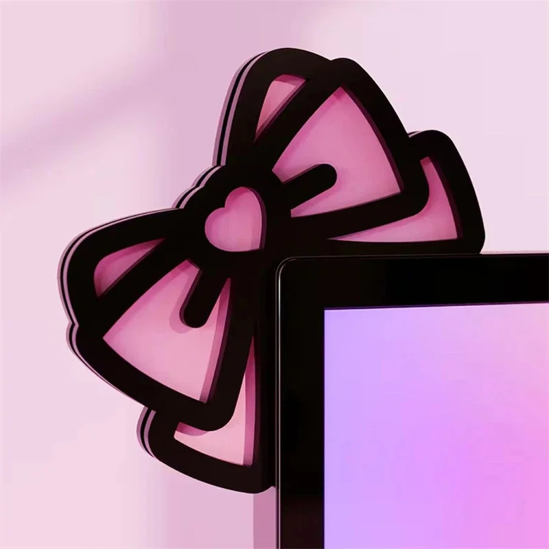 Kawaii rosa acrílico arco moni - Desk Setup Home avaliação e preço