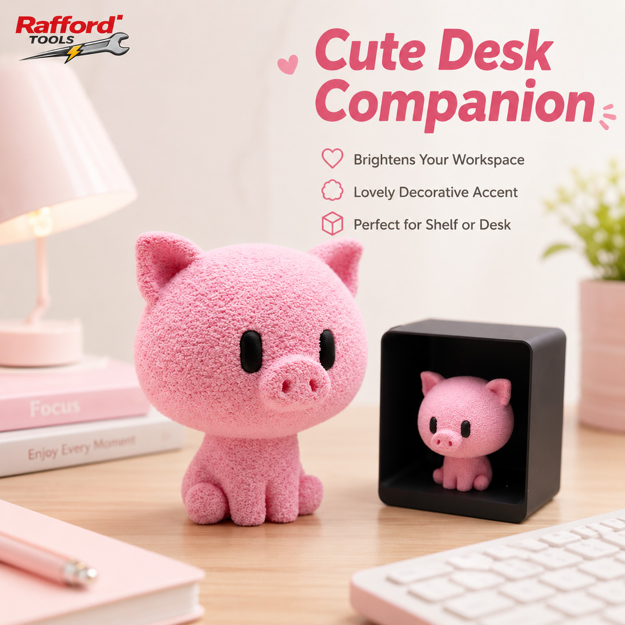 Figurinha de Porquinho Rosa Fl - Desk Setup Shelf avaliação e preço